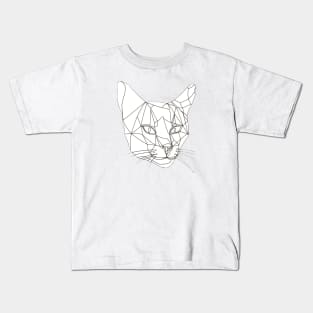 Single Line Cat Face Kids T-Shirt